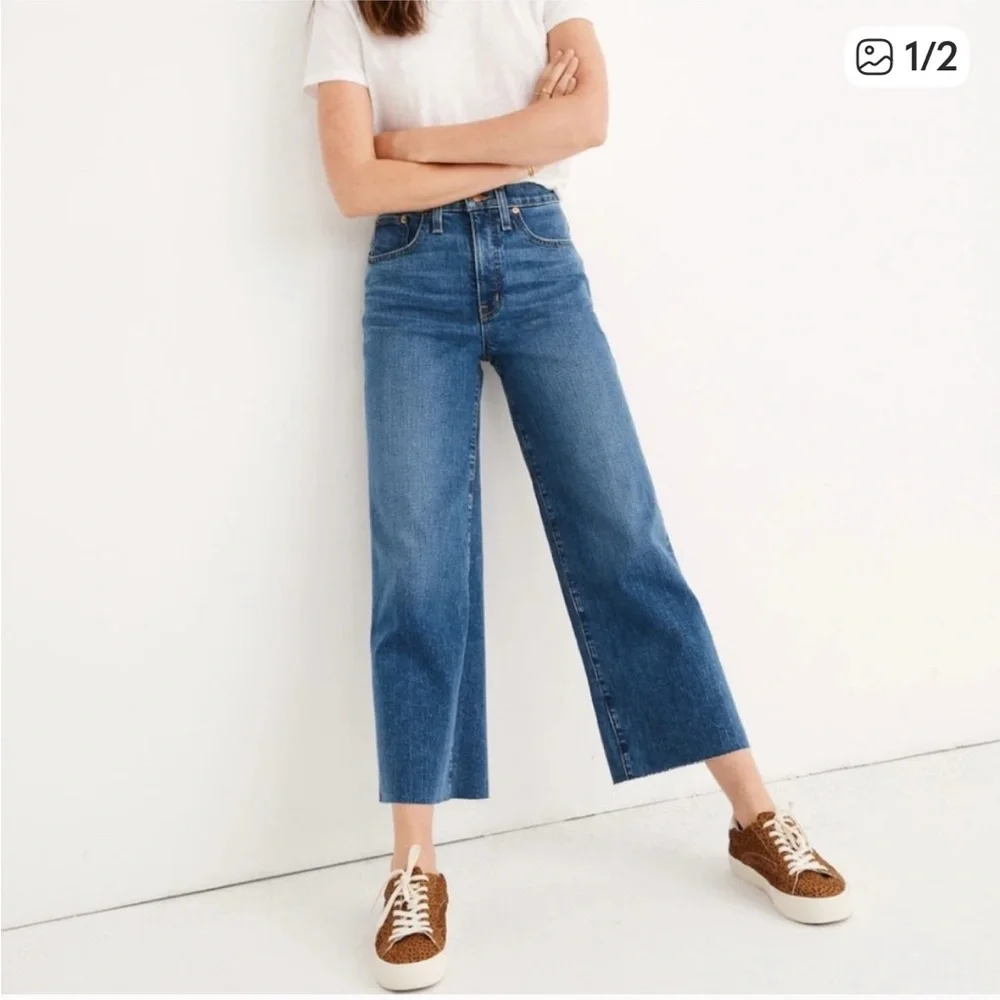 Madewell slim wide leg crop jeans - Picture 1 of 8